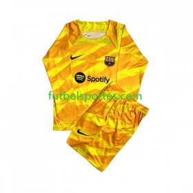 Camiseta FC Barcelona Ter Stegen 1 Portero Niño Cuarta Equipación 2023/2024 Manga Larga